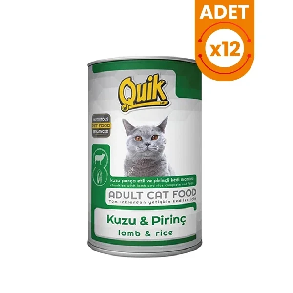 Quik Kuzu Etli ve Pirinçli Yetişkin Konserve Kedi Maması