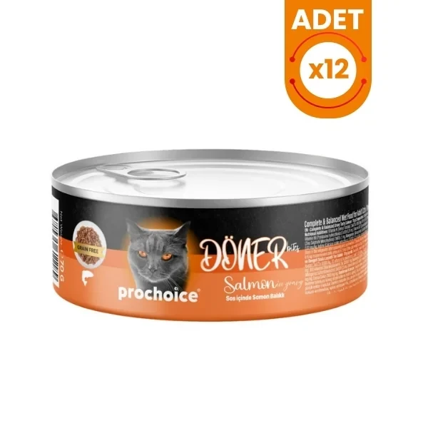Prochoice Döner Bites Sos İçinde Somonlu Yetişkin Konserve Kedi Maması