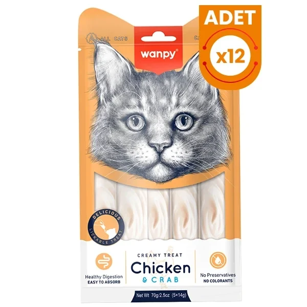 Wanpy Kremalı Tavuk ve Yengeçli Kedi Ödül Maması