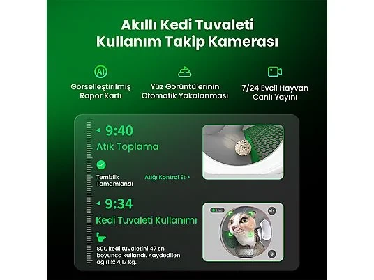 PETKIT Purobot Max Pro With Camera Akıllı Kedi Tuvaleti Beyaz